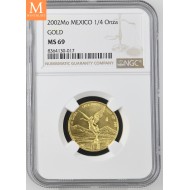 2002Mo Mexico 1/4 Onza gull NGC MS69