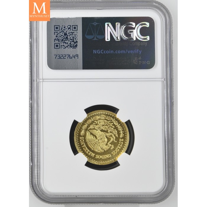 2002Mo Mexico 1/4 Onza gull NGC MS69