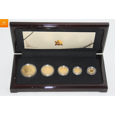 Nydelig Canada gull maple Leaf 2001 Viking Heritage Privy  sett med 1,9 oz rent gull 999 Lavt opplag