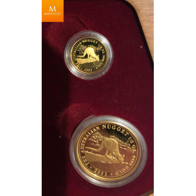 Nugget Proof Set Gullmynter 2002 i Original eske med CoA