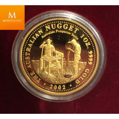 Nugget Proof Set Gullmynter 2002 i Original eske med CoA