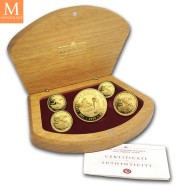 1999-W 4 gullmynter Proof American Gold Eagle Set med Box og COA, 1,85 oz gull