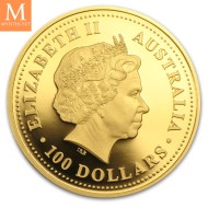 2002 Australia Nugget Proof Set Gullmynter i Original eske med CoA