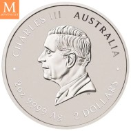 NYHET! PÅ LAGER! Australia 2 oz 2025 FARGE sølv Lunar S3 Year of the Snake BU M/Kapsel
