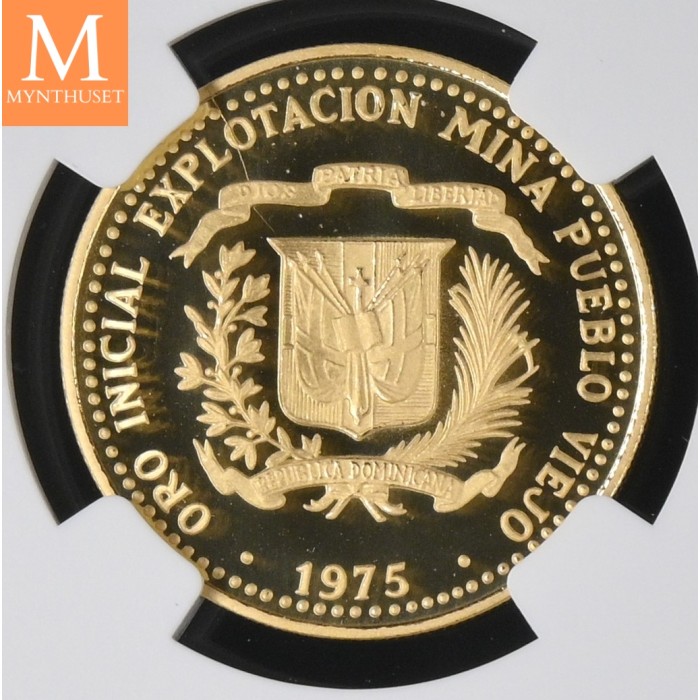 1975 Dominican Republic Gull 100 Pesos Taino Art NGC OF69