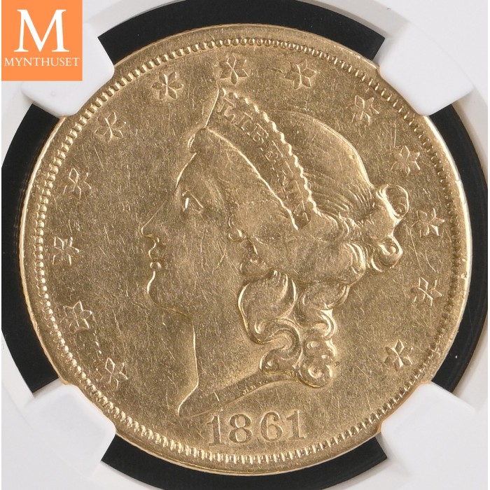 20 dollar Double Eagle 1861 S  NGC AU53