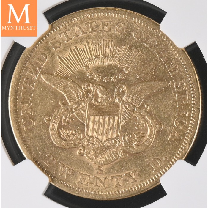 20 dollar Double Eagle 1861 S  NGC AU53