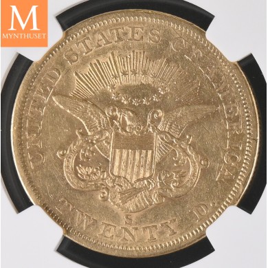 20 dollar Double Eagle 1861 S  NGC AU53