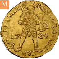 Rundeskatten gull dukat 1724 Utrecht kvalitet 01 NGC MS63