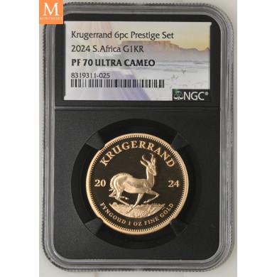 2024 Sør Afrika 1 oz Krugerrand Gold Coin NGC PF70