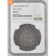 Speciedaler 1642 Christian IV Kvalitet 01, NGC AU55