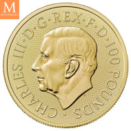 NYHET På lager! 2025 Storbritannia 1 oz Gull Britannia and Liberty BU M/kapsel