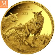 NYHET! KONGO 2025 Carnotaurus 0,5 GRAM GULL PREHISTORIC LIFE II PROOF I KAPSEL