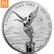 ETTERTRAKTET!Mexico 2024 LIBERTAD 2 oz Reverse proof i kapsel