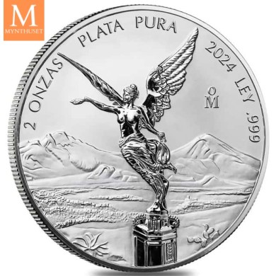 ETTERTRAKTET!Mexico 2024 LIBERTAD 2 oz Reverse proof i kapsel