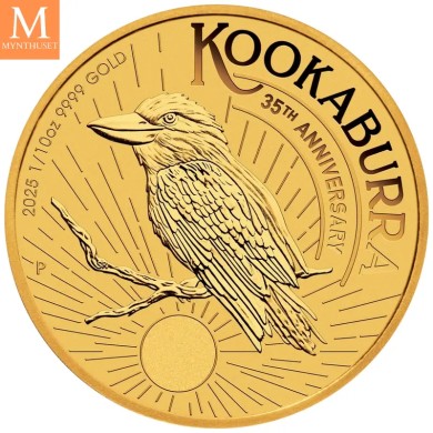 NYHET! Australia 2025 KOOKABURRA 1/10 OZ  GULL KVALITET BU I KAPSEL