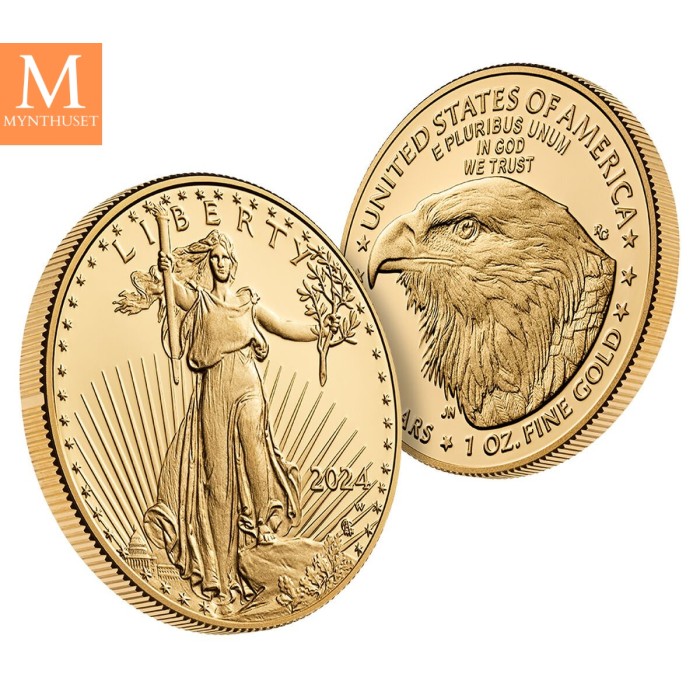 NYHET! American Eagle 2024 1oz gull kvalitet Proof