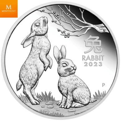 Australia 2023 3,5 oz Sølv Lunar Serie 3 Year of the Rabbit Proof Three-Coin Set M/Etui & COA