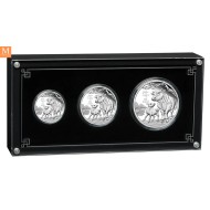 Australia 2021 3,5 oz Sølv Lunar Serie 3 Year of the Ox Proof Three-Coin Set M/Etui & COA