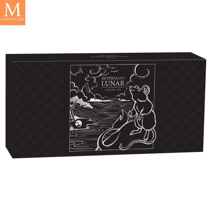 Australia 2020 3,5 oz Sølv Lunar Serie 3 Year of the Mouse Proof Three-Coin Set M/Etui & COA