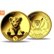 Kongo 2025 THE LION 0,5 gram gull 9999 WILDLIFE SERIEN I KVALITET BU M/KAPSEL