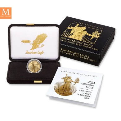 NYHET! American Eagle 2024 1/10 oz gull kvalitet Proof