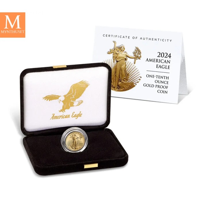 NYHET! American Eagle 2024 1/10 oz gull kvalitet Proof