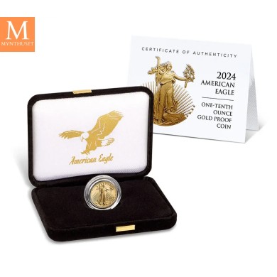 NYHET! American Eagle 2024 1/10 oz gull kvalitet Proof