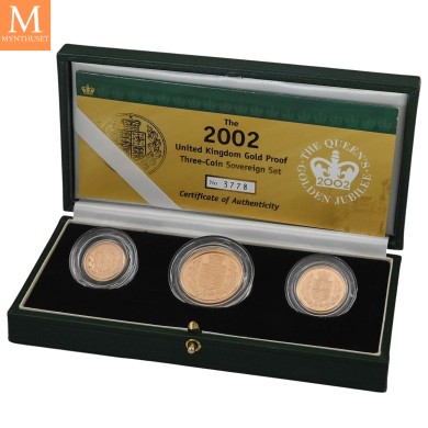 2002 Gold Proof Three Coin Sovereign Golden Jubilee