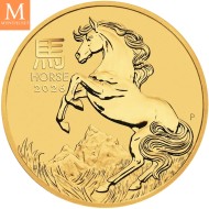 LUNAR PÅ LAGER! Australia 2026 1/20 oz Gull Lunar S3 Year of the Horse BU M/Kapsel