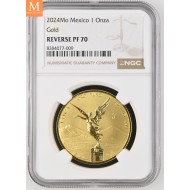 SJELDEN NGC REVERSE PF70! Mexico 2024 LIBERTAD 1 OZ GULL Reverse proof CASA DE MONEDA DE MEXICO NGC PF70