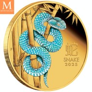 MEGET SJELDEN! Australia 2025P YEAR OF THE SNAKE 1 OZ  GULL LUNAR SERIE 3 KVALITET PROOF COLOR NGC PF70