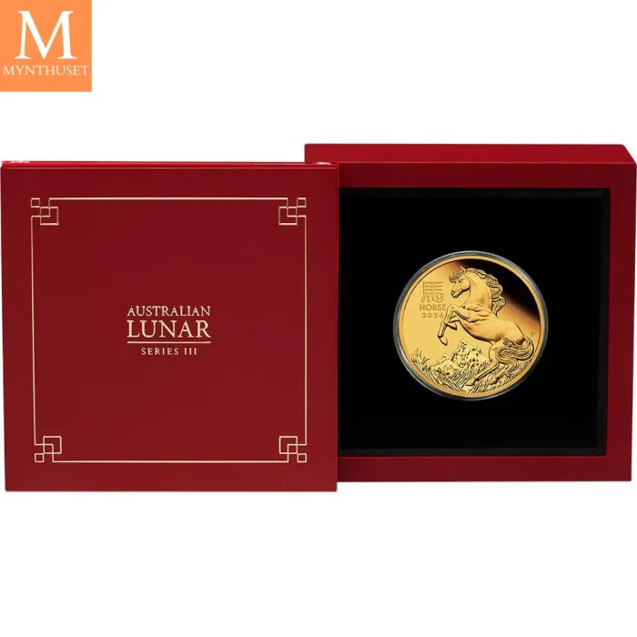2026 Australia 1 oz Gull Lunar S3 Year of the Horse Proof med Etui & COA