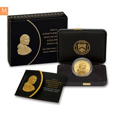 2025 USA 25th Anniversary Sacagawea 1/2 oz gull Proof