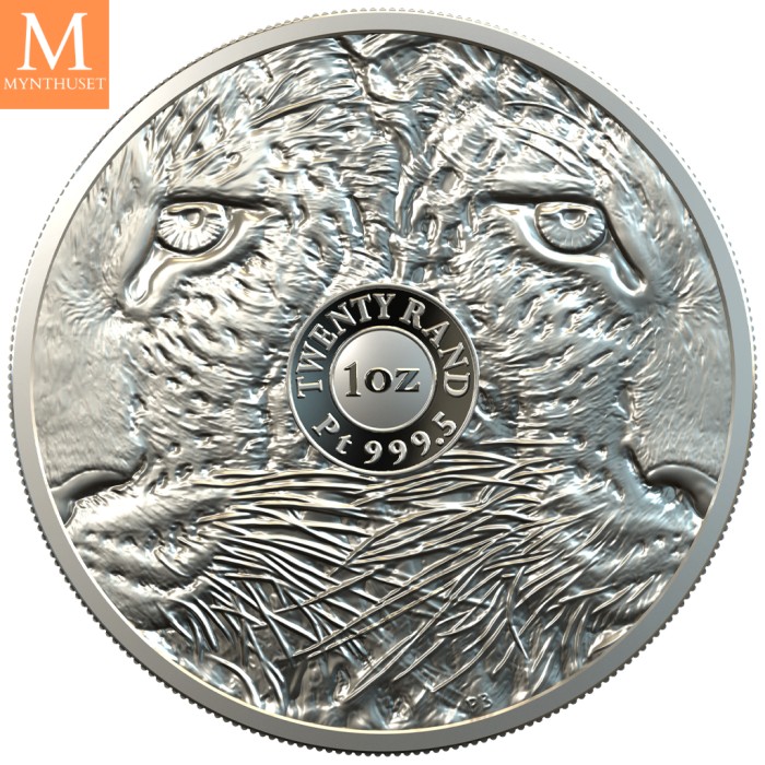 2020 Sør Afrika BIG FIVE LEOPARD 1 OZ PLATINA KVALITET PROOF