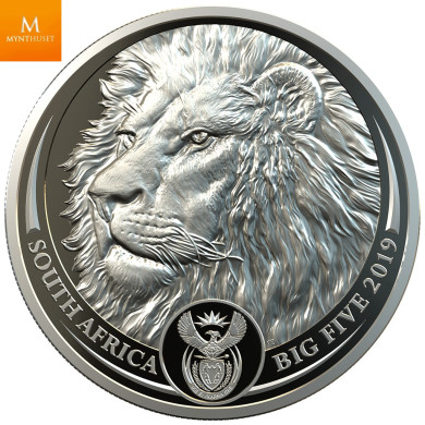 Sør Afrika 2019 BIG FIVE LION 1 OZ PLATINUM KVALITET PROOF