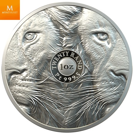 Sør Afrika 2019 BIG FIVE LION 1 OZ PLATINUM KVALITET PROOF