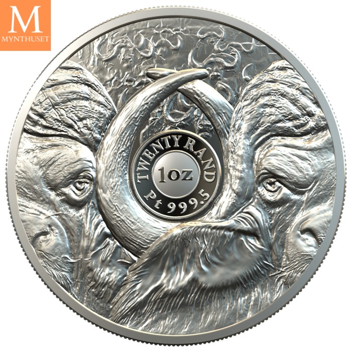 2021 Sør Afrika BIG FIVE Buffalo 1 OZ PLATINA KVALITET PROOF