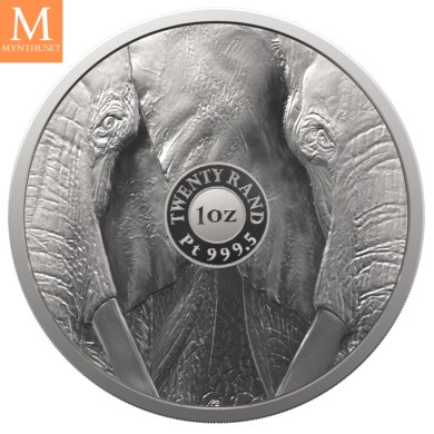 2021 Sør Afrika BIG FIVE ELEPHANT 1 OZ PLATINA KVALITET PROOF