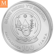 2022 Rwanda 1 oz Platina African Nile Pelikan BU med skrin