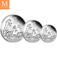 Australia 2026 3,5 oz Sølv Lunar Serie 3 Year of the Tiger Proof Three-Coin Set M/Etui & COA