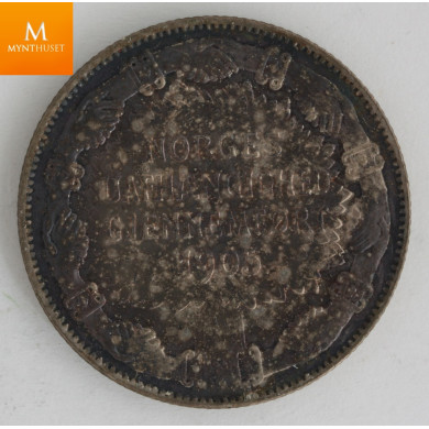 2 kroner 1907 lite skjold kvalitet god 01