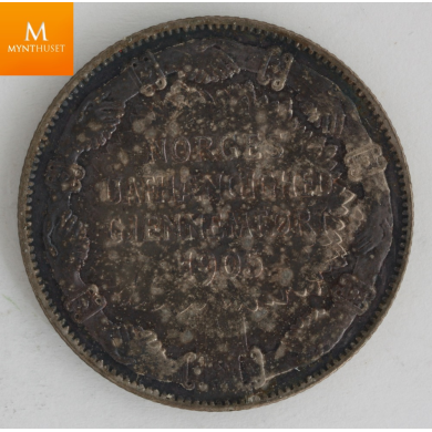 2 kroner 1907 lite skjold kvalitet god 01