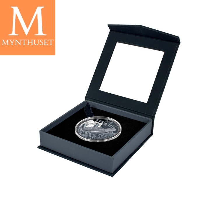 2025 1 oz Sølv RMS Titanic kvalitet Black proof med originalt skrin og bevis
