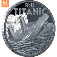 2025 1 oz Sølv RMS Titanic kvalitet Black proof med originalt skrin og bevis
