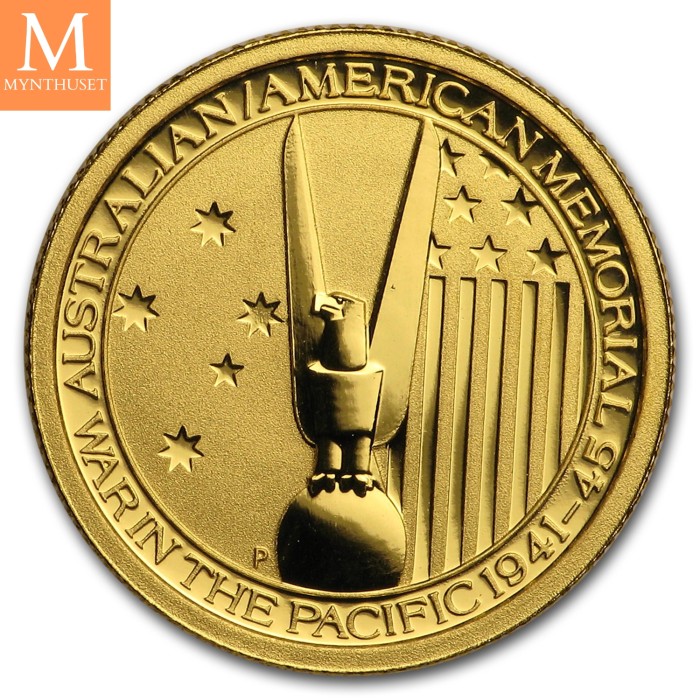 2013 Australia 1/10 Oz Gold Australian American Memorial kvalitet 0/01i kapsel
