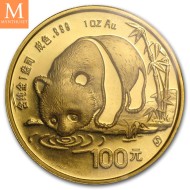 1985 China 1 oz Gold Panda BU i kapsel