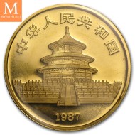 1987 S China 1 oz Gold Panda BU kapsel