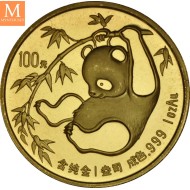 1985 China 1 oz Gold Panda BU i kapsel