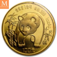 China 1986 1 oz Gold Panda 0/01 i kapsel